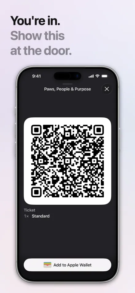 Luma's ticket App Store screenshot on the Silk mesh, rendered by Screenpane