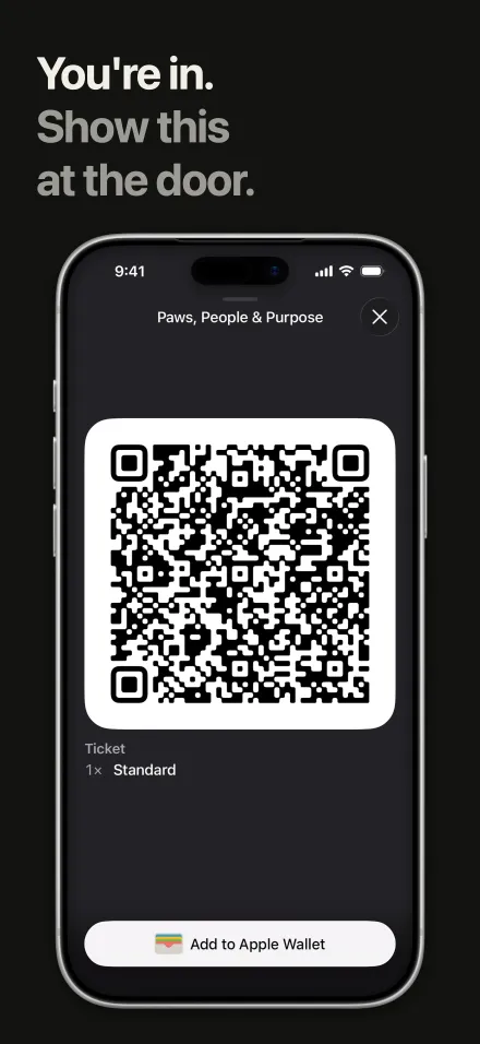 Luma's ticket App Store screenshot on Luma's night, rendered by Screenpane